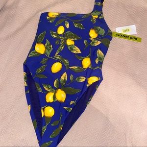 Gianni Bini lemons 1 piece swimsuit size small NWT
